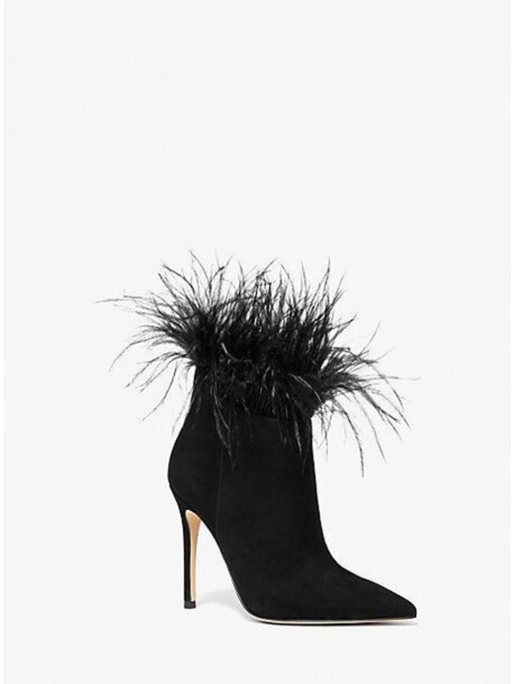 Michael Kors Whitby Feather Shooties Suede Boots Black 7 ($250)
